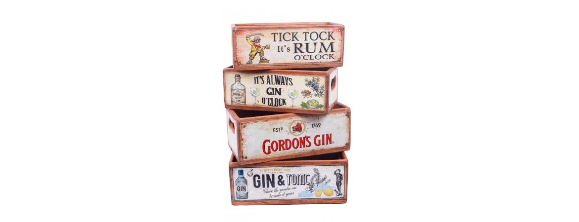 Set of 4 Rectangular Boxes - Gin & Tonic