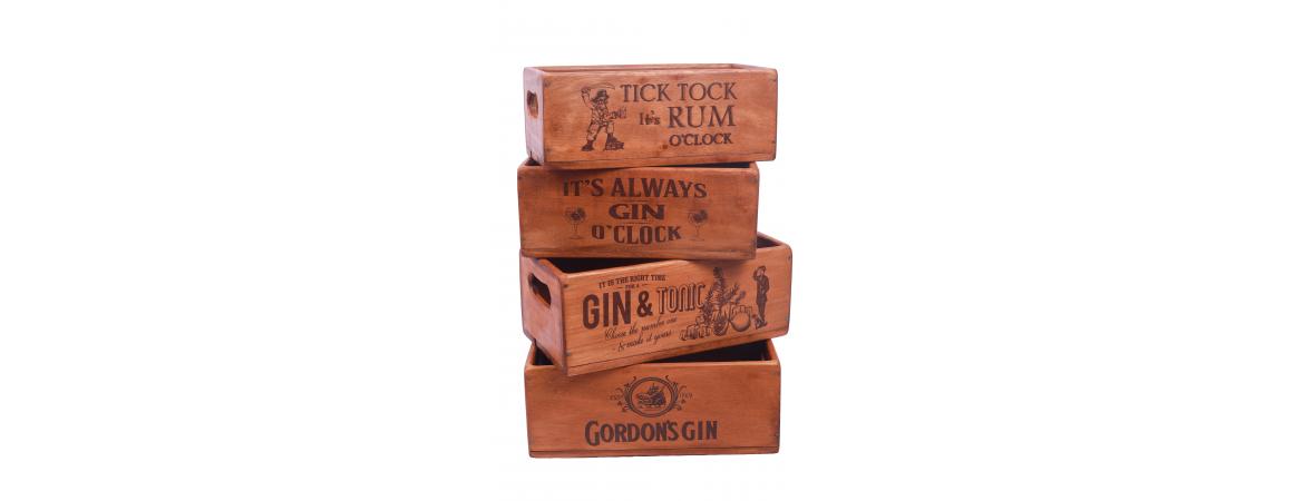 Set of 4 Rectangular Boxes - Gordon's Gin