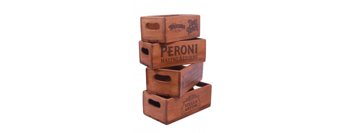 Set of 4 Rectangular Boxes - Stella Artois