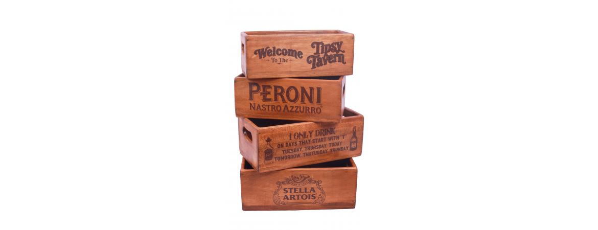 Set of 4 Rectangular Boxes - Stella Artois