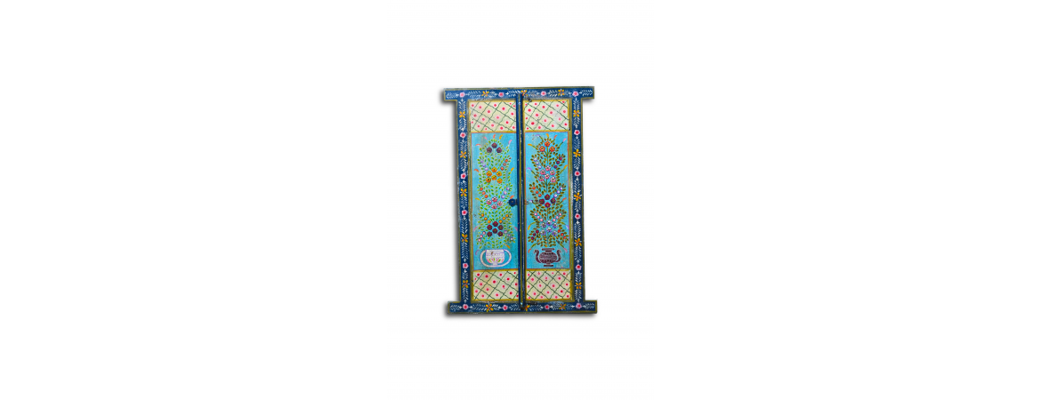 Handpainted Shutter with Mirror