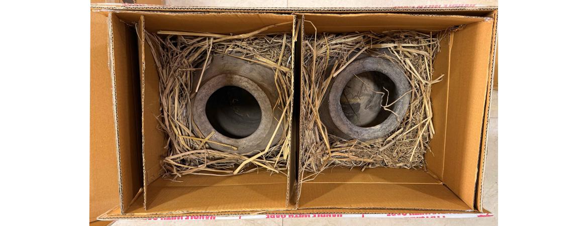Pack of 2 Medium Assorted Clay Pots