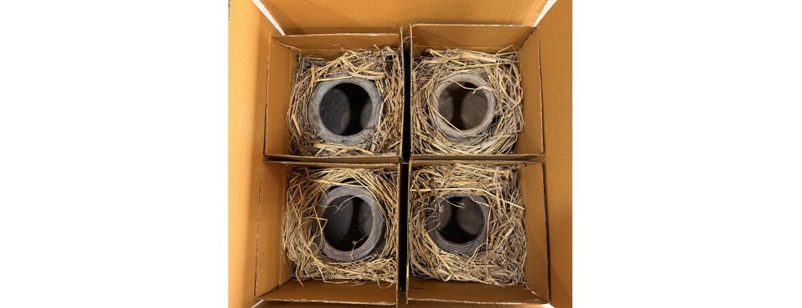 Pack of 4 Small Assorted Clay Pots