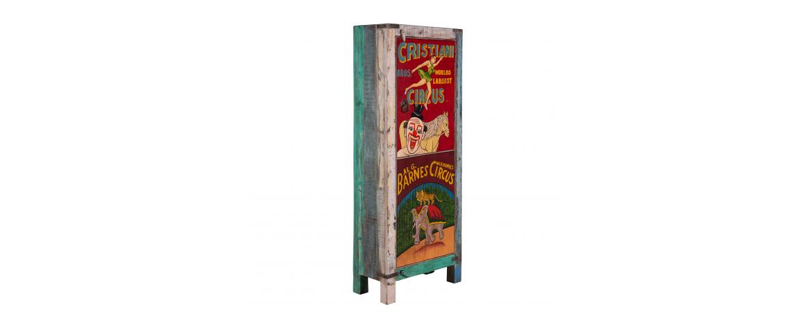 Hand Painted Vintage Circus Ad 1 Door Cabinet