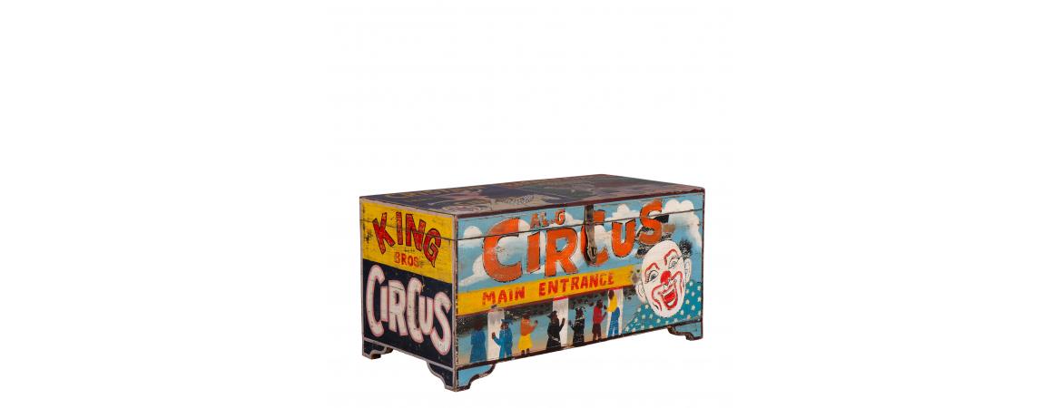 Hand Painted Vintage Circus Storage Chest