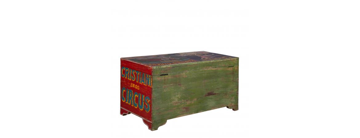 Hand Painted Vintage Circus Storage Chest