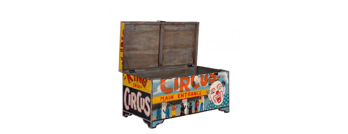 Hand Painted Vintage Circus Storage Chest