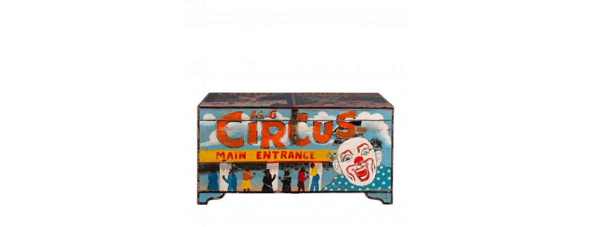 Hand Painted Vintage Circus Storage Chest