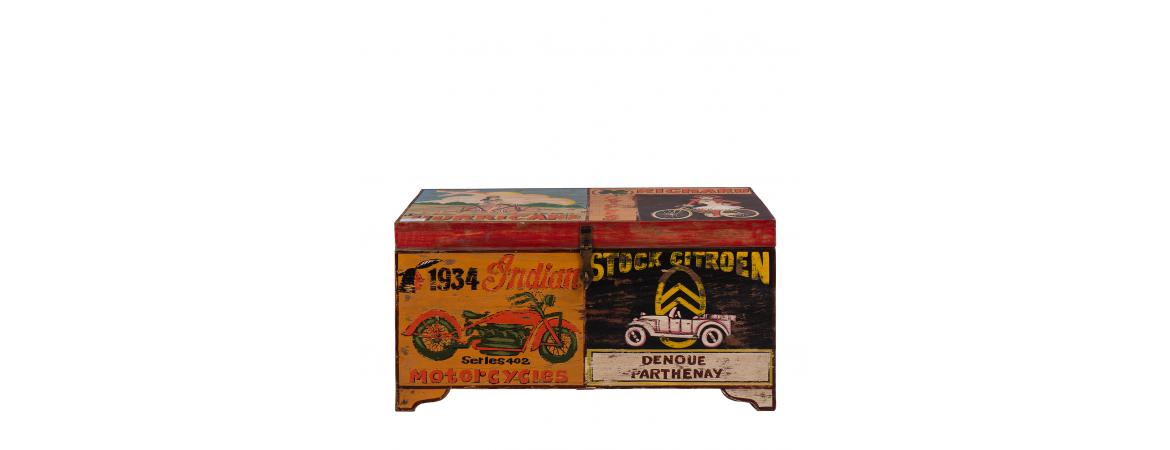 Hand Painted Vintage Transport Storage Chest