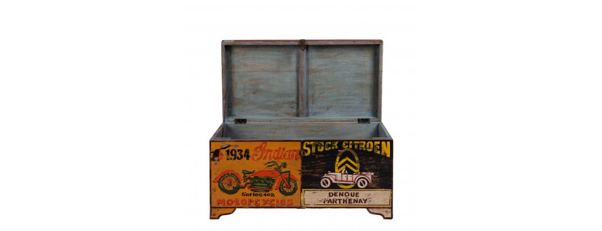 Hand Painted Vintage Transport Storage Chest