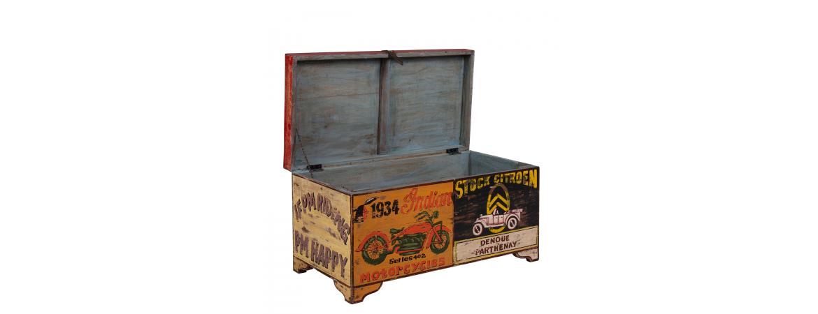 Hand Painted Vintage Transport Storage Chest