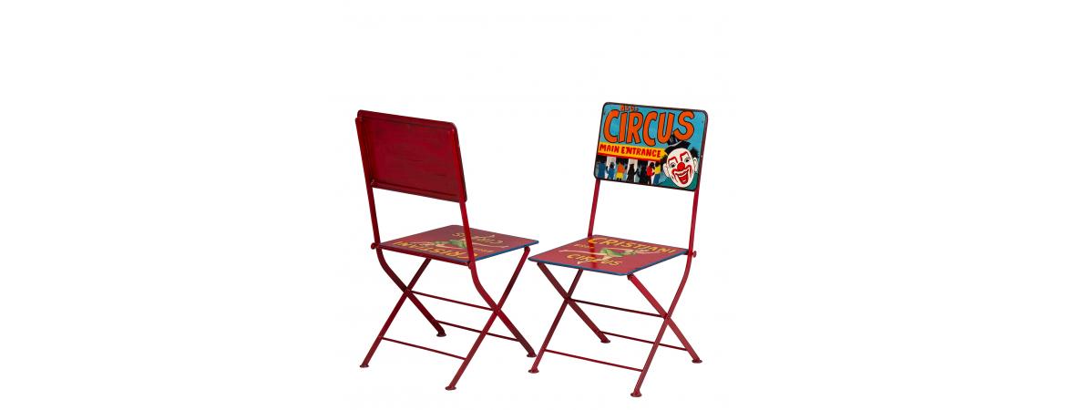 Hand Painted Iron Circus Folding Chair