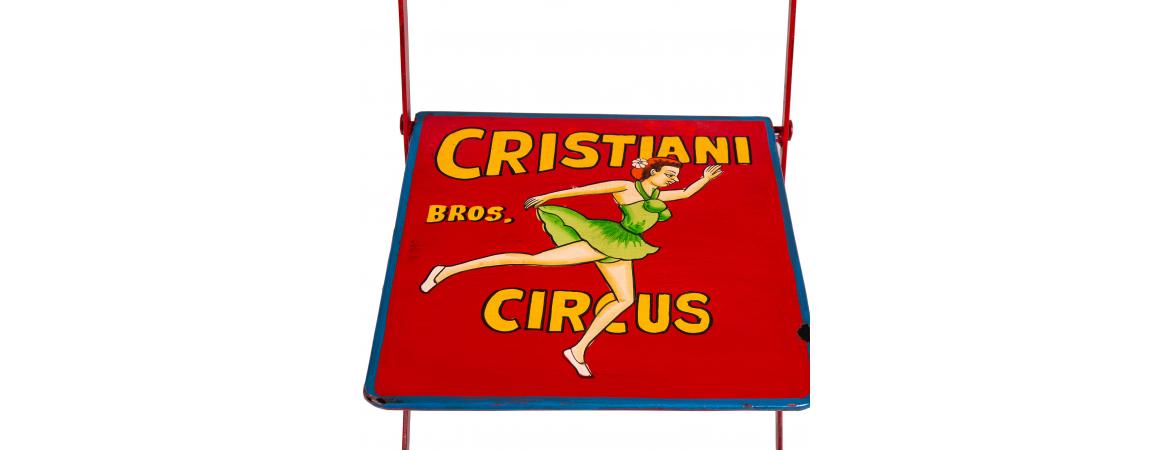 Hand Painted Iron Circus Folding Chair