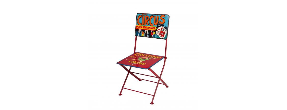 Hand Painted Iron Circus Folding Chair