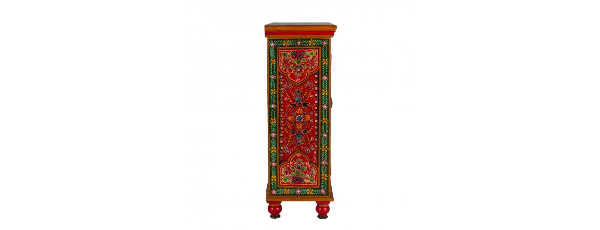 Hand Painted Vintage Folk Pattern 2 Door Cabinet