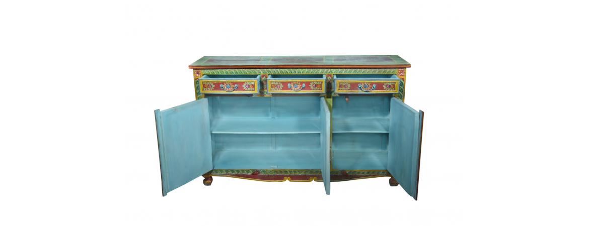 Hand Painted Folk Pattern Sideboard