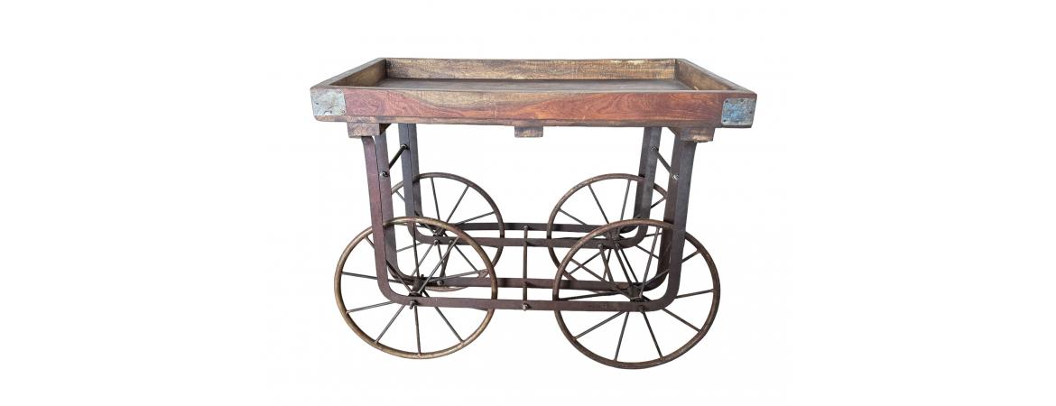 Iron and Wood Small Cart