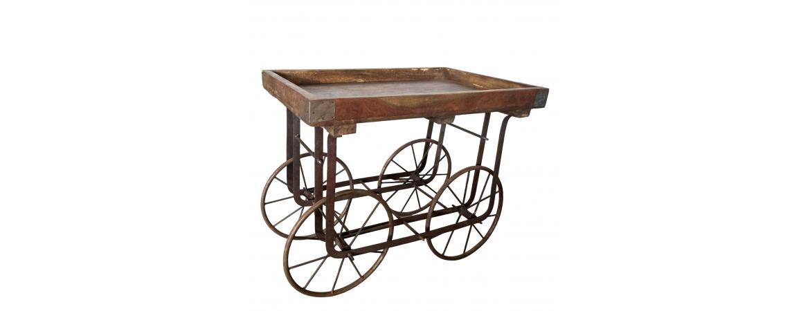 Iron and Wood Small Cart