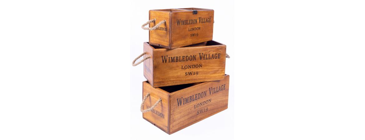 Set of 3 Rectangular Fish Boxes - Wimbledon Village