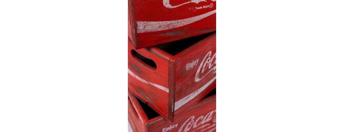 Set of 3 Rectangular Fish Boxes - Coca Cola