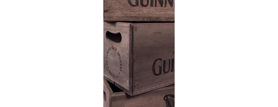 Set of 3 Rectangular Fish Boxes - Guinness with Harp Logo