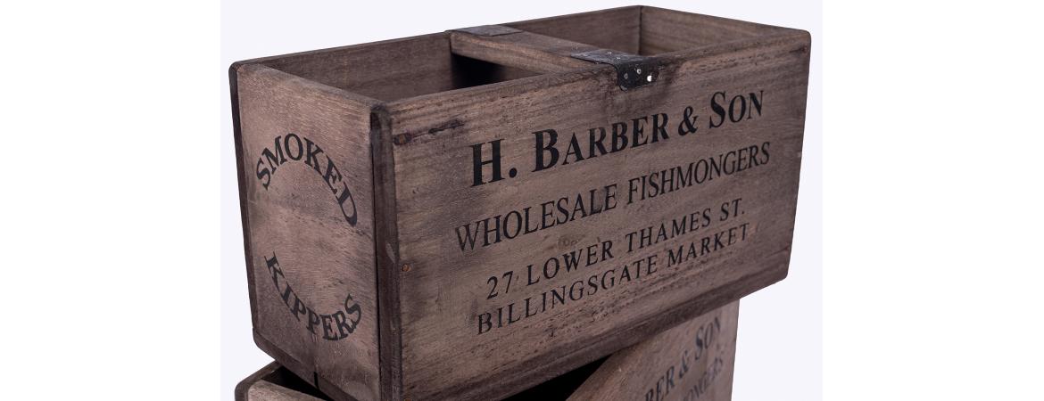 Set of 3 Rectangular Fish Boxes - H.Barber & Sons