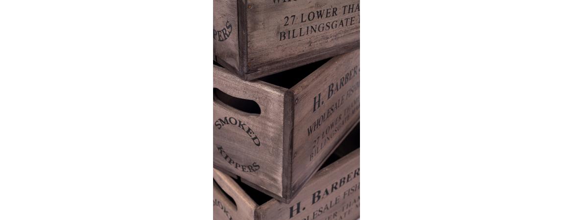 Set of 3 Rectangular Fish Boxes - H.Barber & Sons