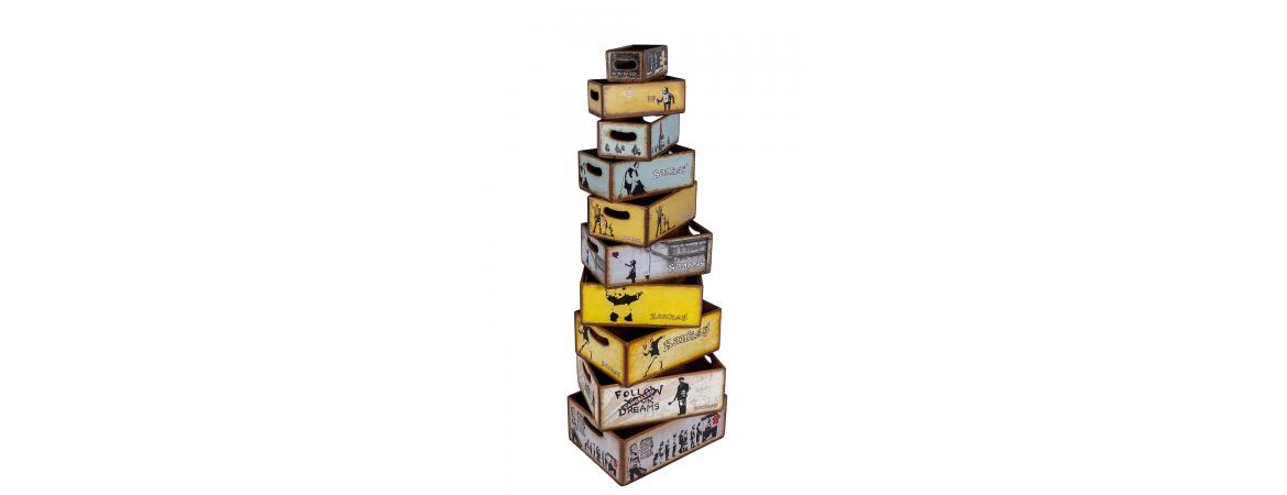 Set of 10 Rectangular Boxes - Urban Art