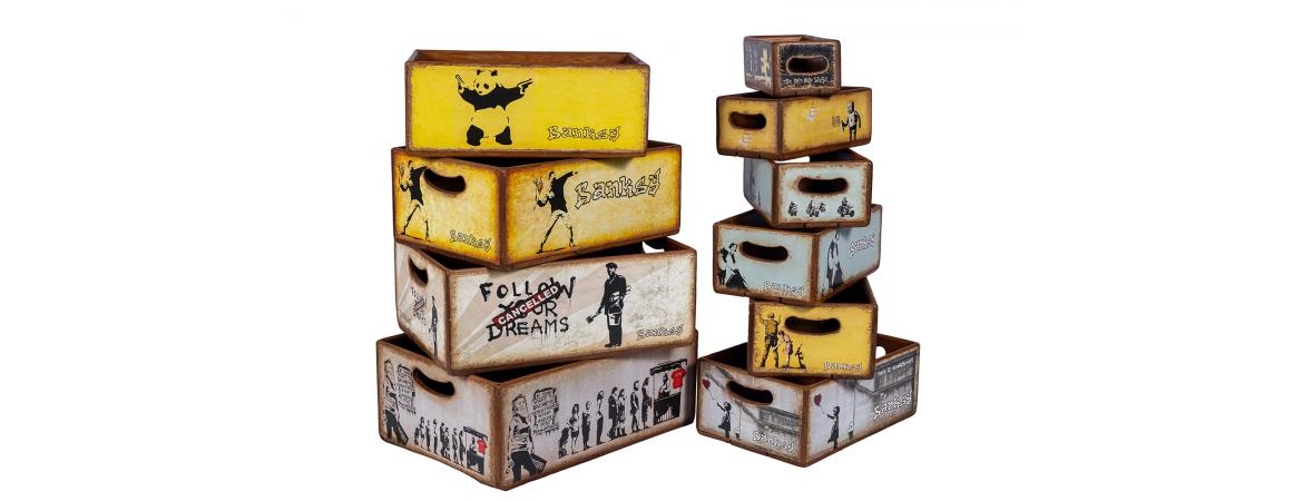 Set of 10 Rectangular Boxes - Urban Art