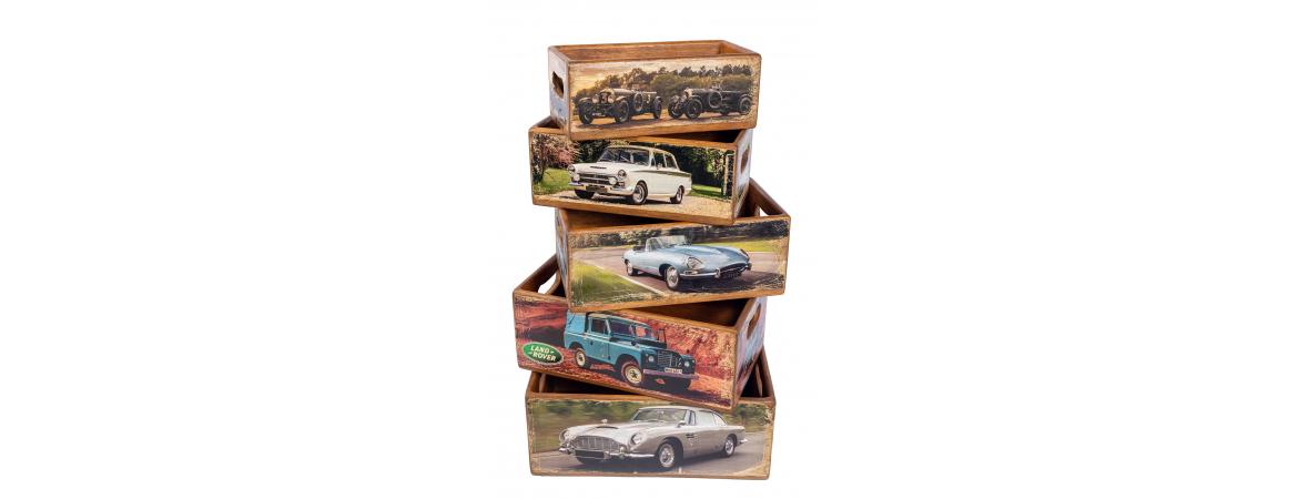 Set of 5 Shellfish Nesting Boxes - Antique Car