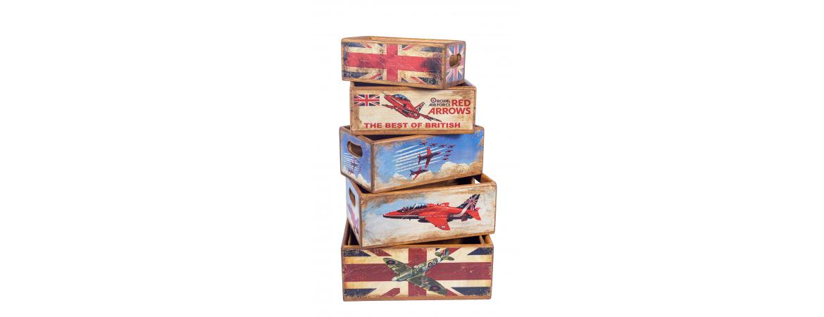 Set of 5 Shellfish Nesting Boxes - British