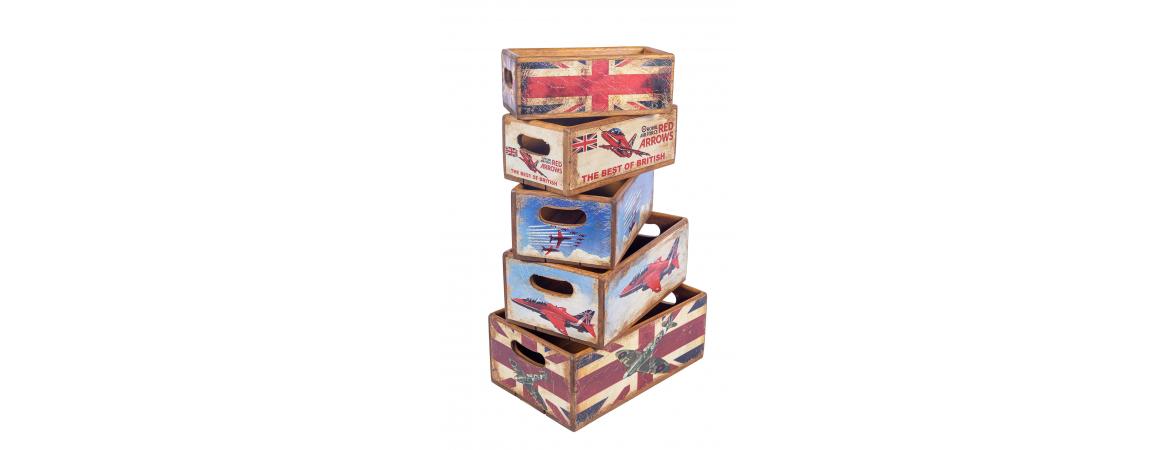 Set of 5 Shellfish Nesting Boxes - British