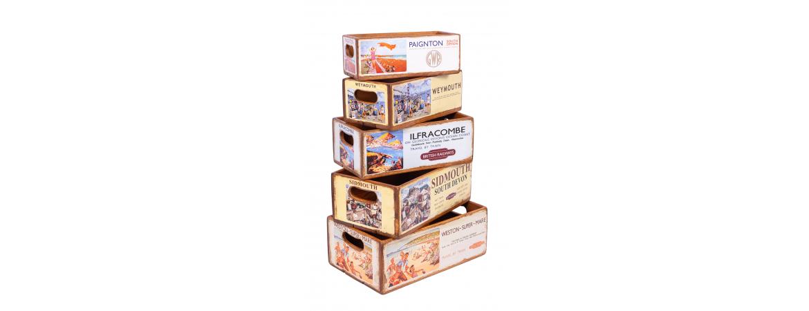 Set of 5 Shellfish Nesting Boxes - Beach Locations