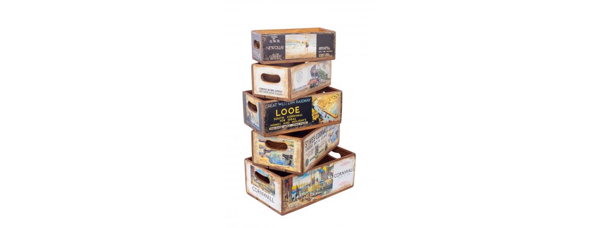 Set of 5 Shellfish Nesting Boxes - Cornwall