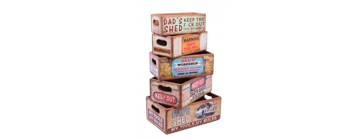 Set of 5 Shellfish Nesting Boxes - Dad