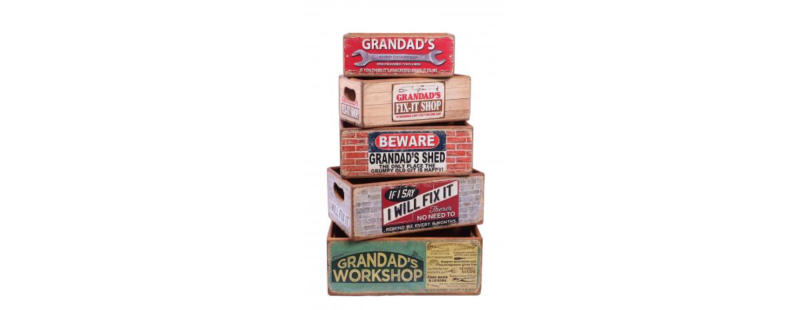 Set of 5 Shellfish Nesting Boxes - Grandad