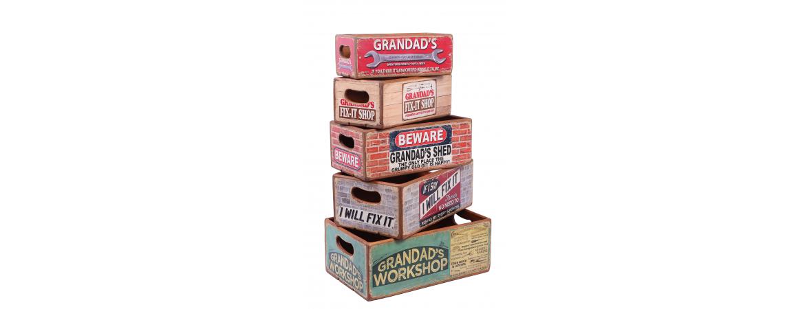 Set of 5 Shellfish Nesting Boxes - Grandad