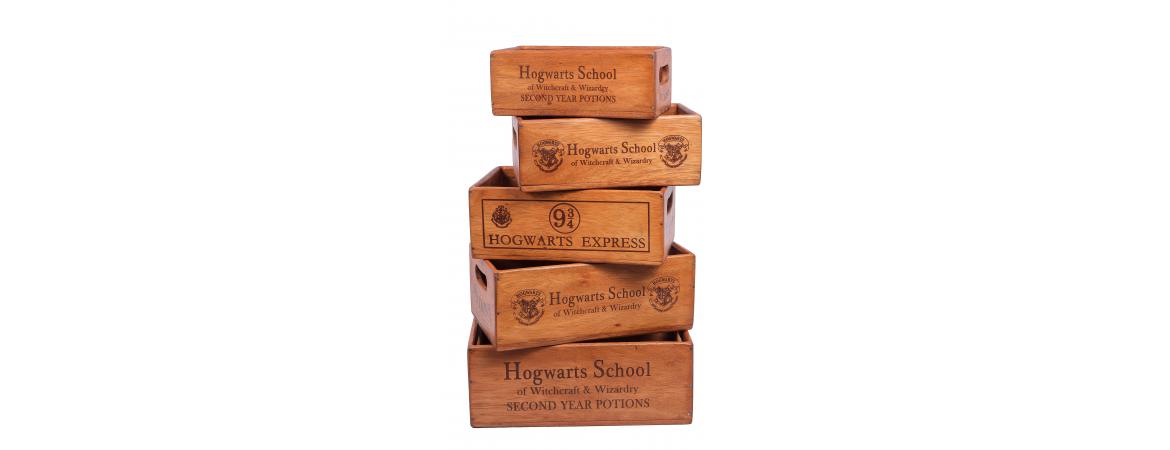 Set of 5 Shellfish Nesting Boxes - Hogwarts School MIX