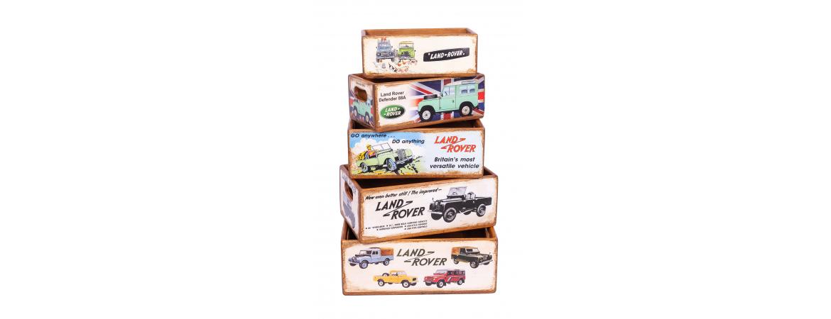 Set of 5 Shellfish Nesting Boxes - Land Rover Retro