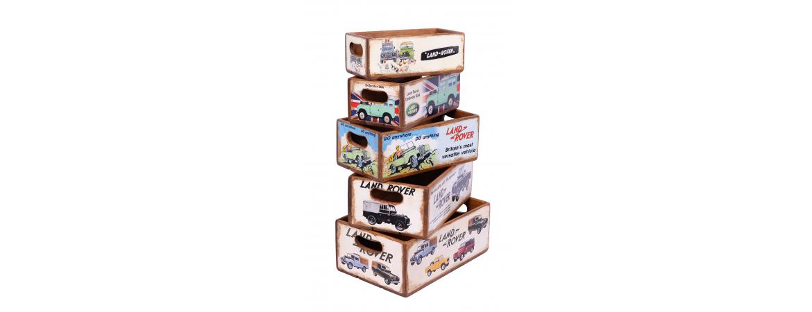 Set of 5 Shellfish Nesting Boxes - Land Rover Retro