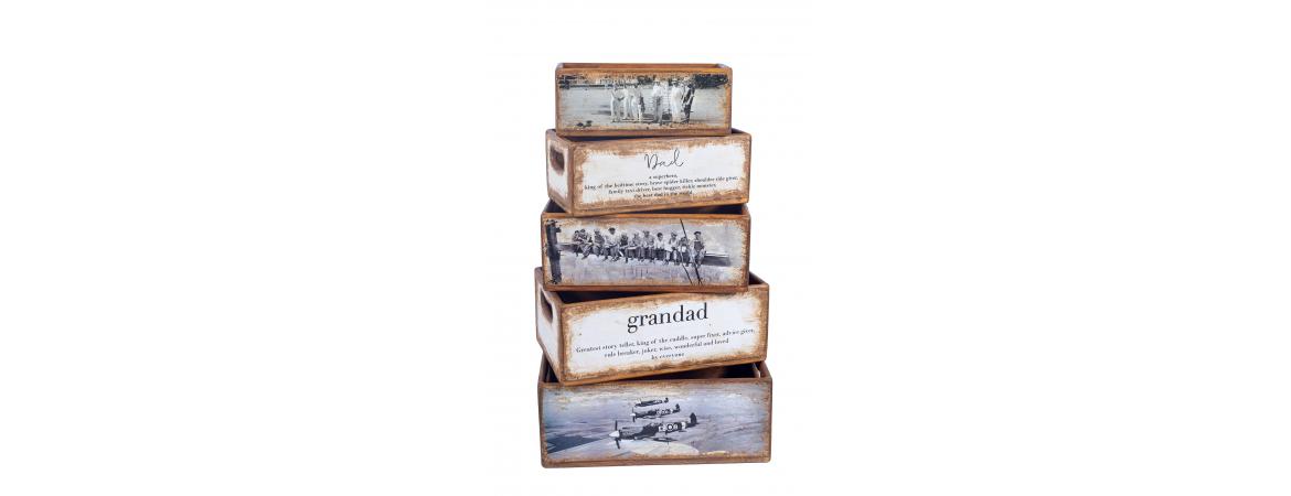 Set of 5 Shellfish Nesting Boxes - Male