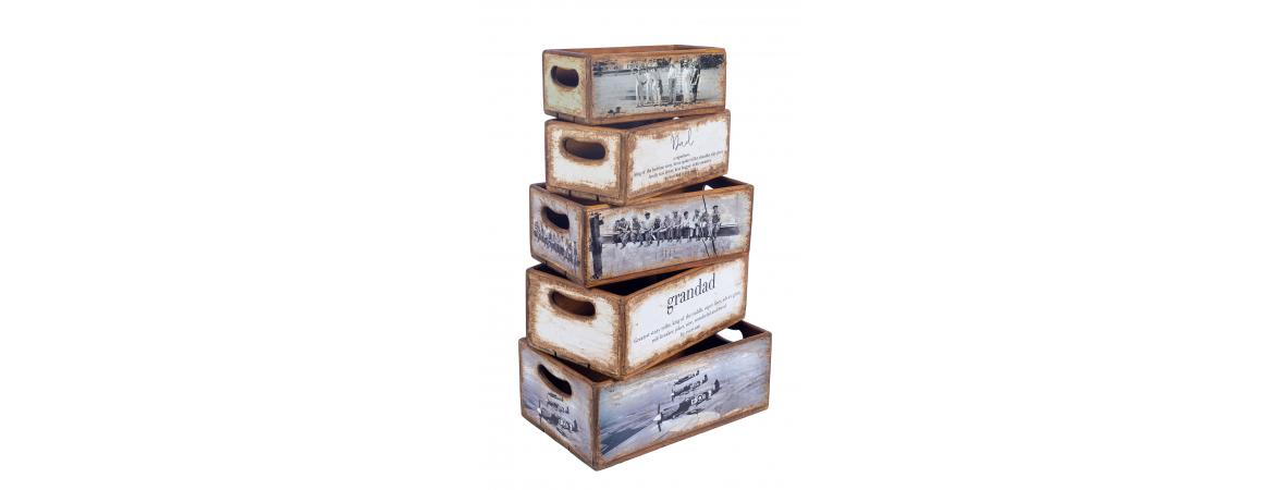 Set of 5 Shellfish Nesting Boxes - Male