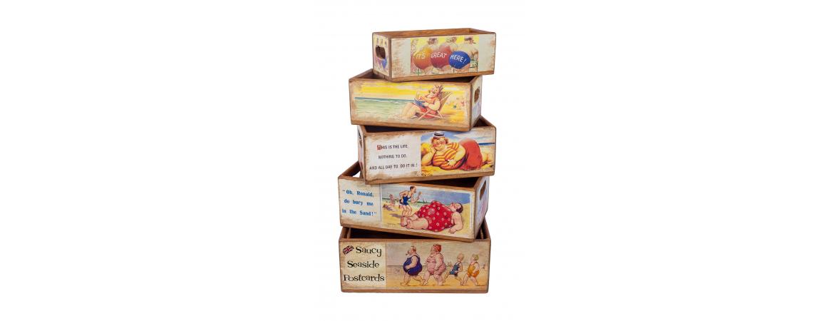 Set of 5 Shellfish Nesting Boxes - Post Card Beach