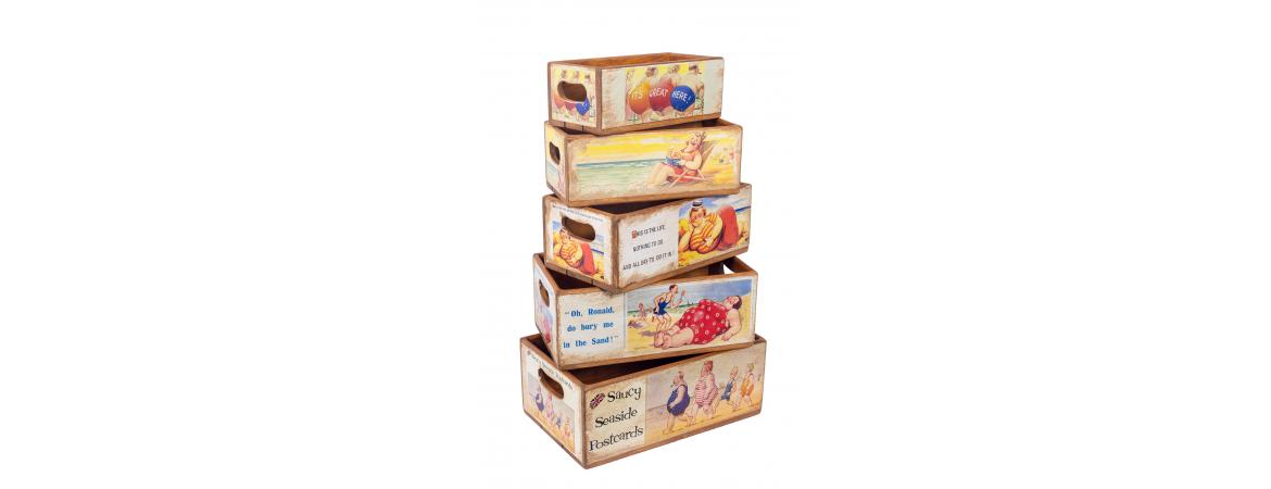 Set of 5 Shellfish Nesting Boxes - Post Card Beach