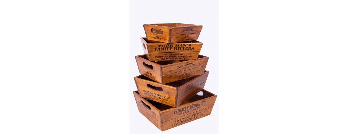 Set of 5 Oyster Nesting Boxes - Thomas Wood Co