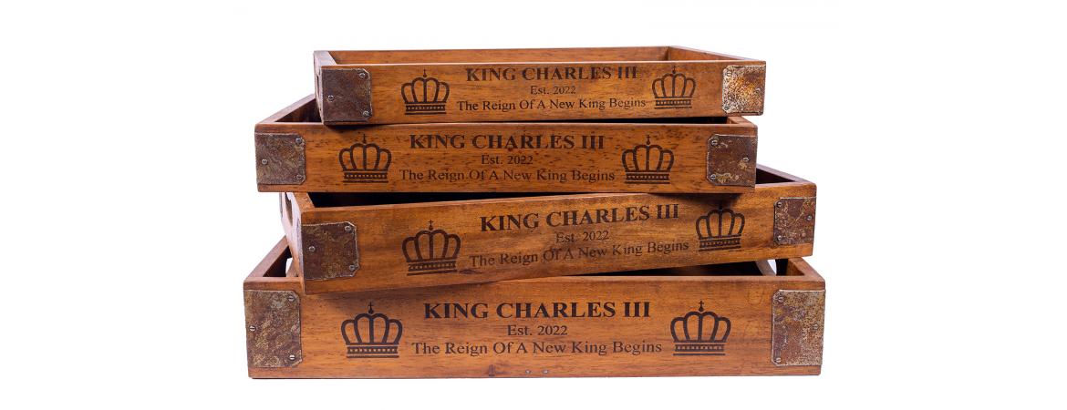 Set of 4 Butler Trays - King Charles