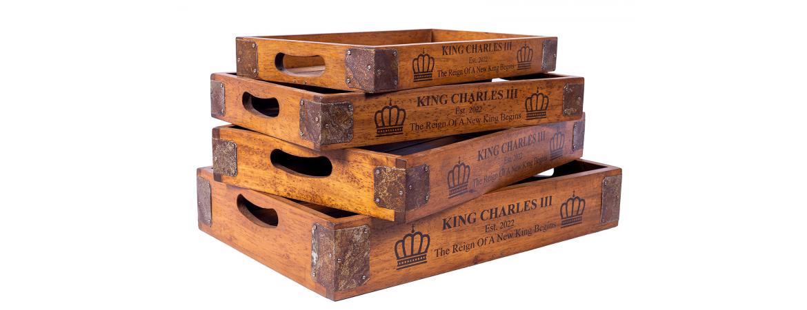 Set of 4 Butler Trays - King Charles