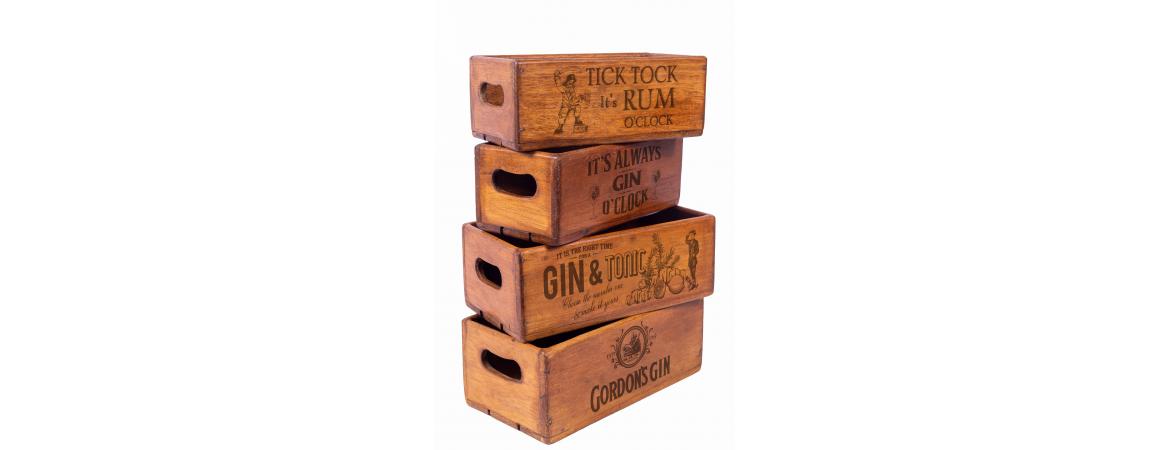 Set of 4 Rectangular Boxes - Gordon's Gin