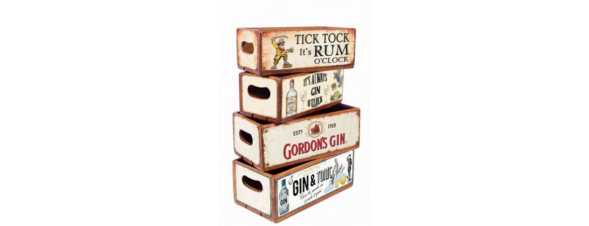 Set of 4 Rectangular Boxes - Gin & Tonic