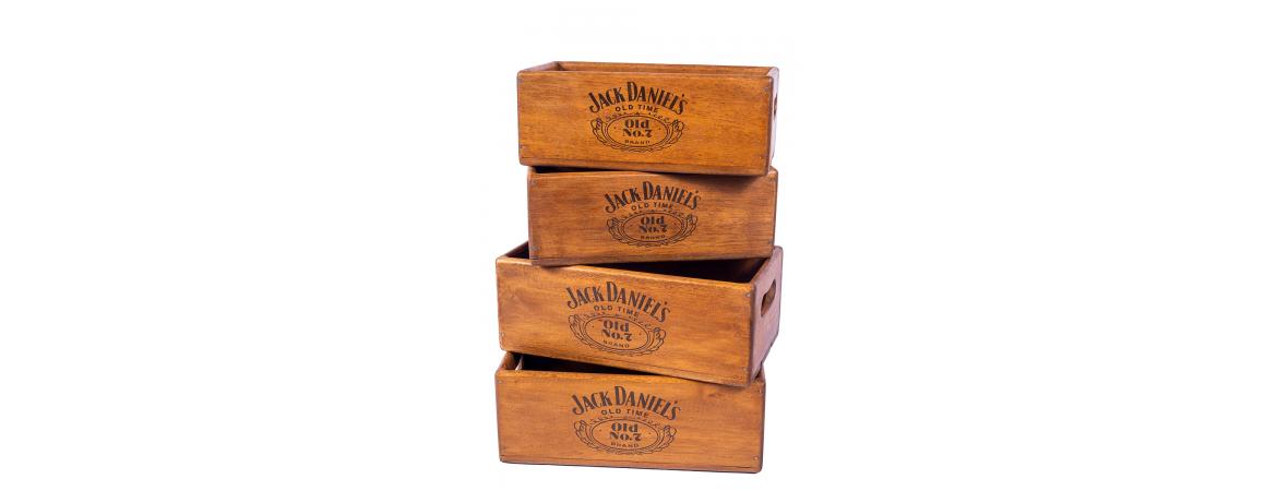 Set of 4 Rectangular Boxes - Jack Daniels